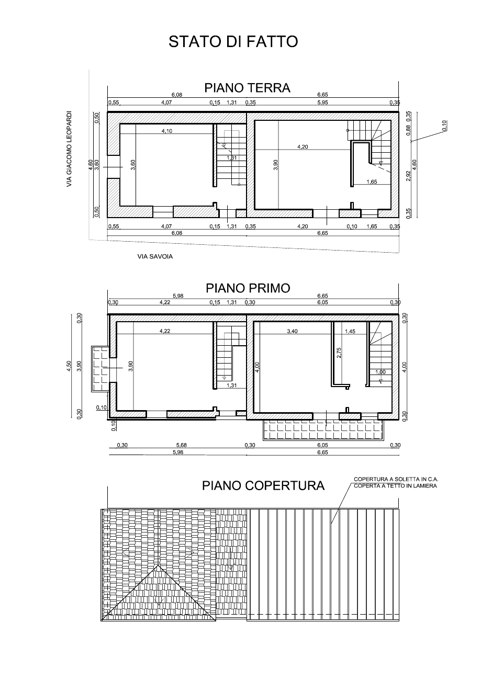 Anteprima della tavola: Le piante dello stato di fatto